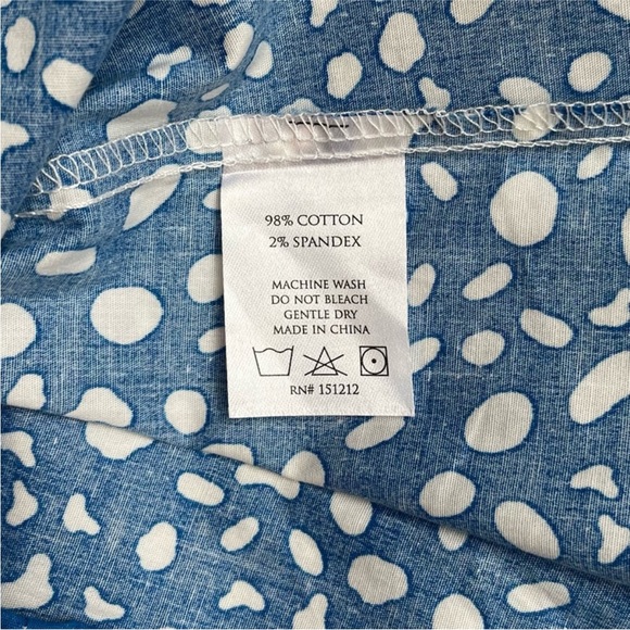 EUC Michelle McDowell Size Medium Women’s Blue and White Ruffle‎ Polka Dot Dress - Picture 9 of 13